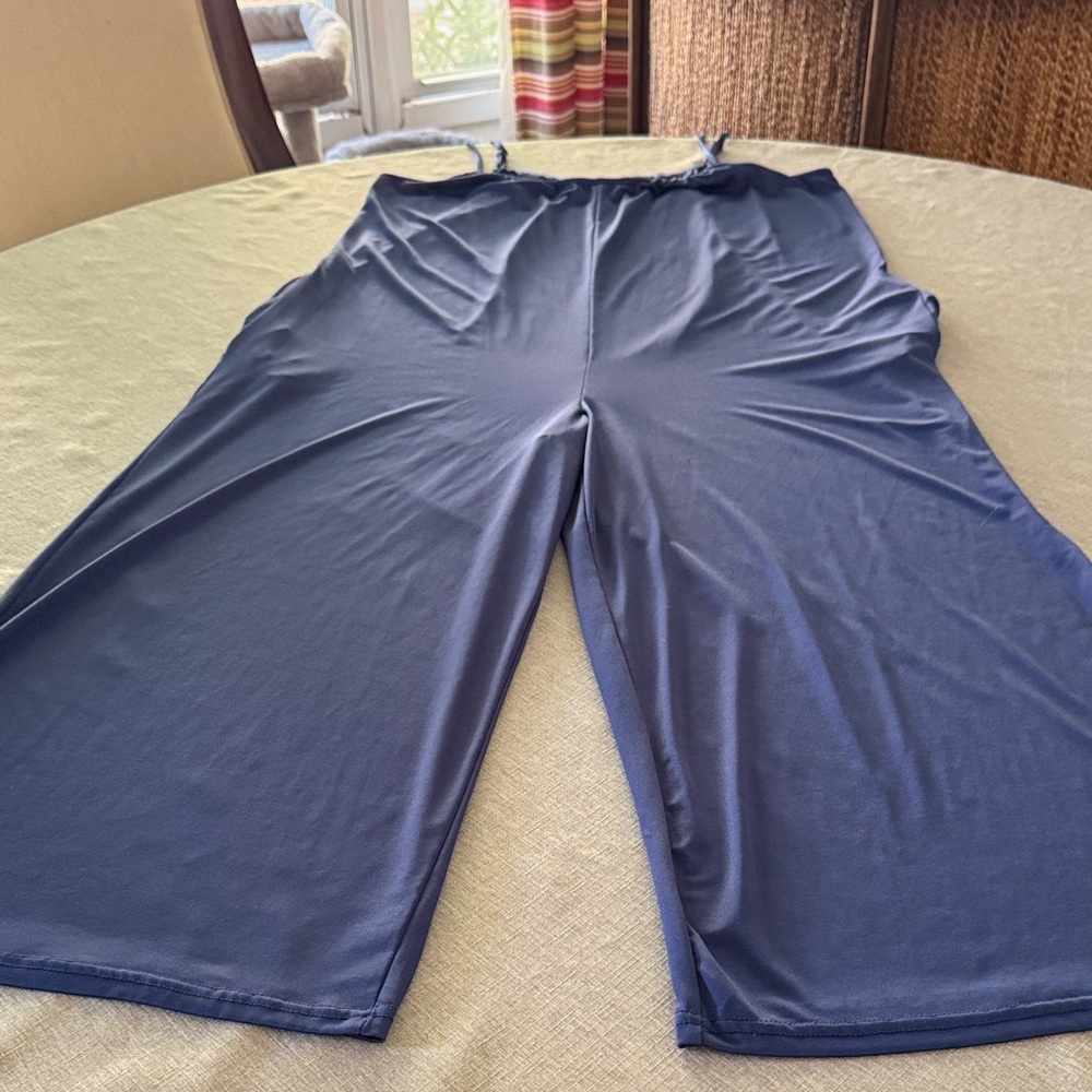 Navy Blue Wide-Leg Jumpsuit